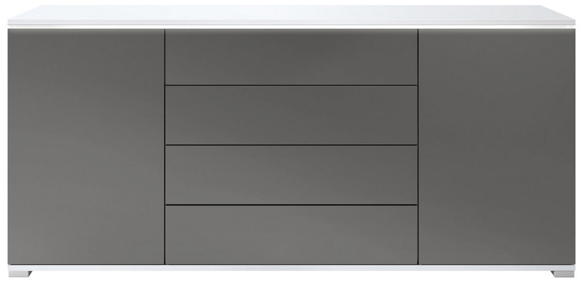 SIDEBOARD Faro Anthrazit matt - Dunkelgrau, Holzwerkstoff (166.5/75.5/35cm) - Vladon