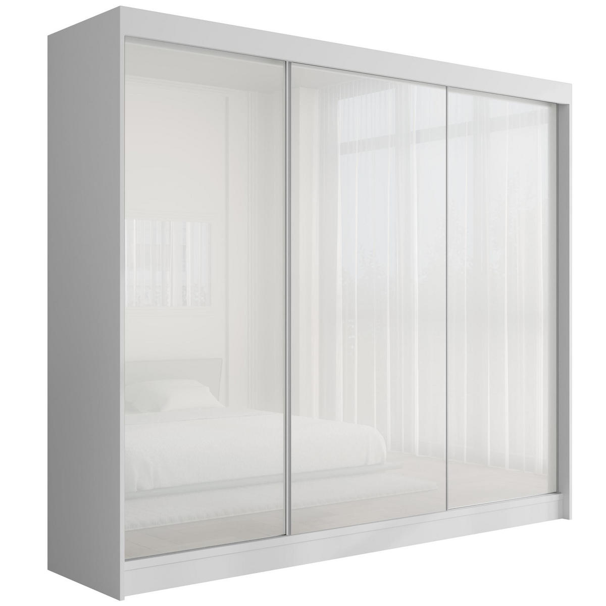 KLEIDERSCHRANK PEKA - 250 cm - Weiß - Weiß, Holzwerkstoff (250/215/61cm) - ALTDECOR