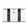 SIDEBOARD Formilo Artisan Eiche, Weiß Matt 140,4/80/40,2 cm – Kommode - Eiche Artisan/Weiß, Holzwerkstoff/Kunststoff (140/80/40cm) - AX Living