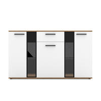 SIDEBOARD Formilo Artisan Eiche, Weiß Matt 140,4/80/40,2 cm – Kommode - Eiche Artisan/Weiß, Holzwerkstoff/Kunststoff (140/80/40cm) - AX Living