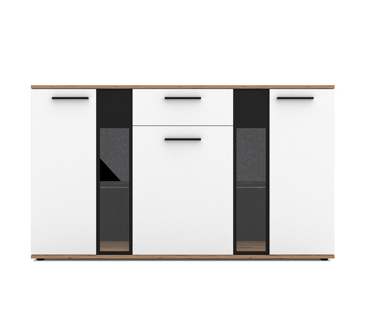 SIDEBOARD Formilo Artisan Eiche, Weiß Matt 140,4/80/40,2 cm – Kommode - Eiche Artisan/Weiß, Holzwerkstoff/Kunststoff (140/80/40cm) - AX Living