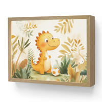 NACHTTISCHLAMPE MIT AKKU Dino - Fußball - Orange 40x30 cm - Beige, Holzwerkstoff (8/40/30cm) - OnlyWow