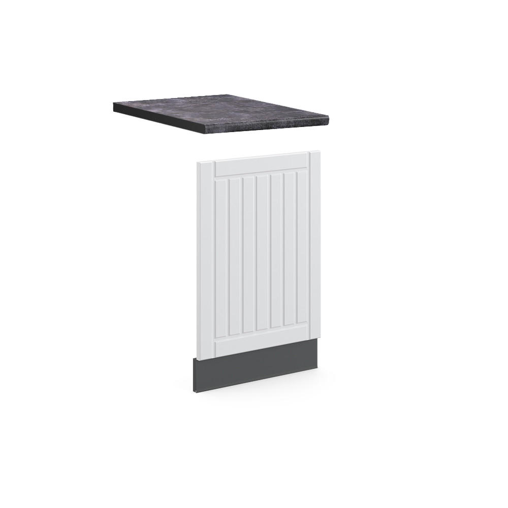 FRONTBLENDE Fame-Line Weiß Landhaus 45 cm, AP Anthrazit - Anthrazit/Creme, Holzwerkstoff (45/67.4/1.6cm) - Vicco