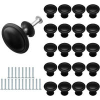 SCHRANKKNOPF Schwarz Matt 20er-Set 26 mm - Schwarz, Metall (2.6/2.1/2.6cm)