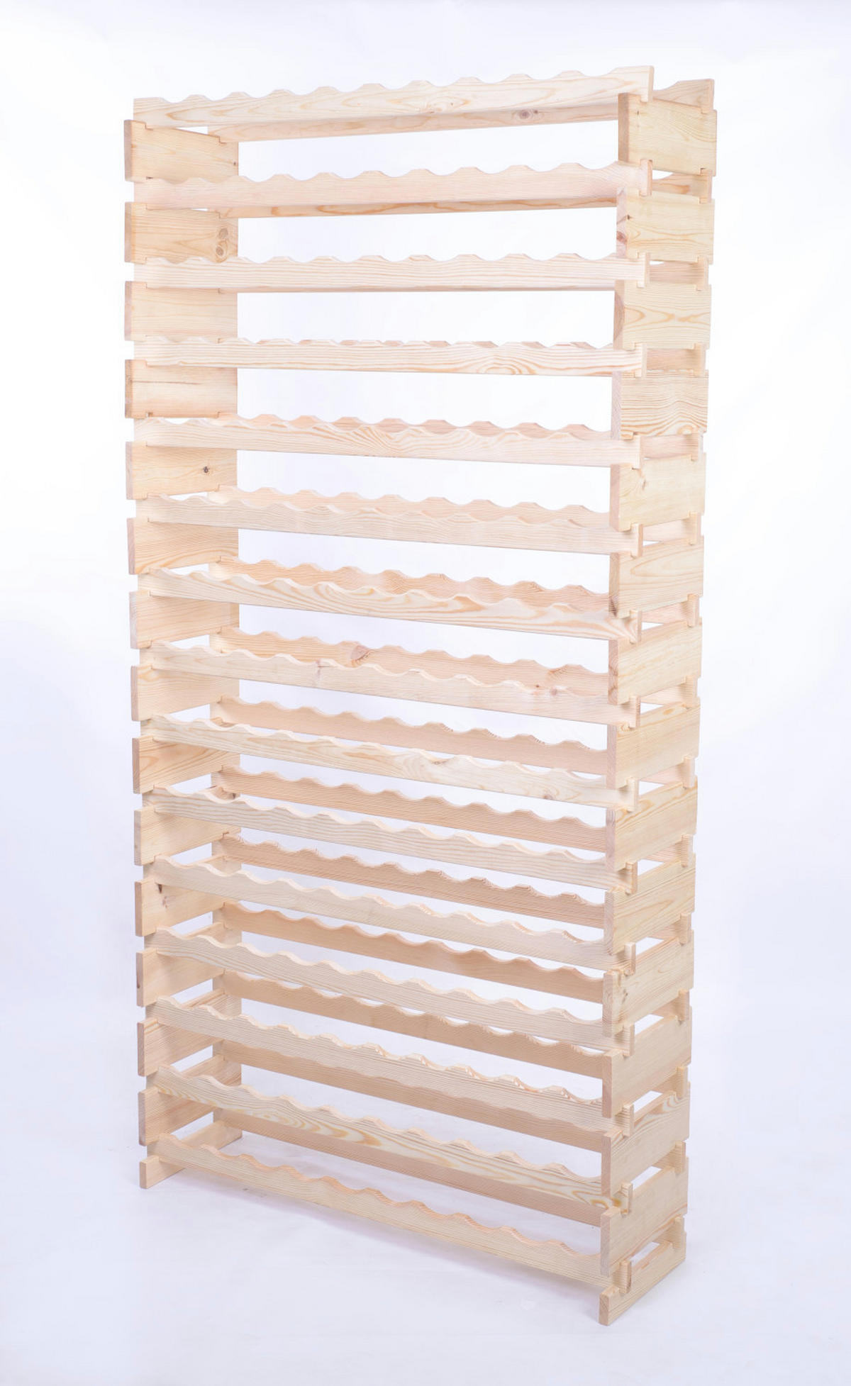 WEINREGAL VINOTECA FLEX PRO HxBxT 205x103x28cm 150 Flaschen auf 15 Ebenen Natur unbehandelt - Naturfarben, Holz (103/205/28cm) - PROREGAL
