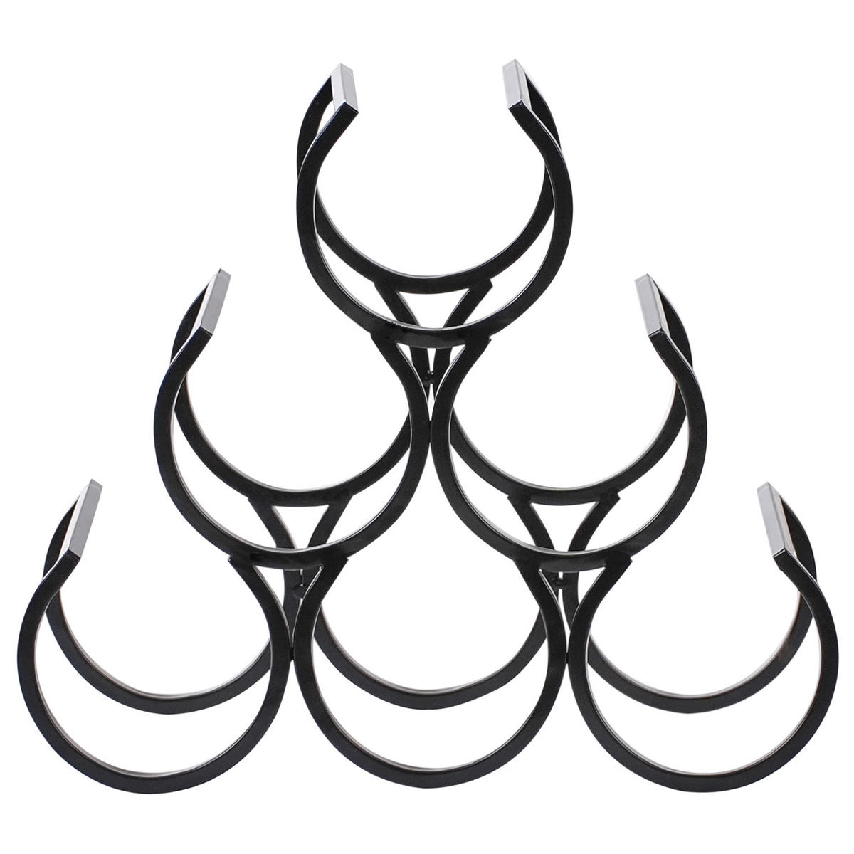 WEINREGAL Metall Schwarz Lurgan - Schwarz, Metall (28/26/13cm) - Beliani
