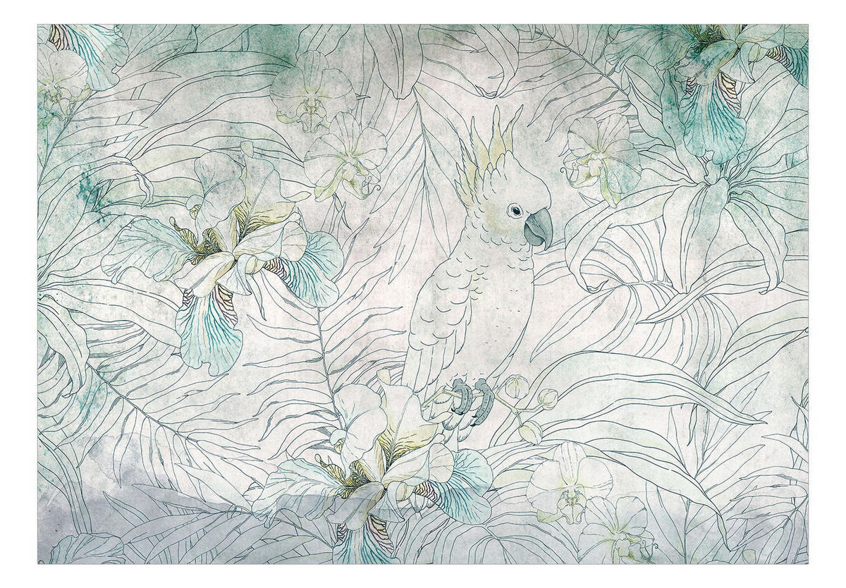 SELBSTKLEBENDE FOTOTAPETE 196/140 cm - Grau/Grün, Kunststoff/Textil (196/1cm) - KUNSTLOFT