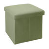 SITZHOCKER mit Stauraum 30/30/30 cm (Grün) - Hellgrün, Textil (38/38/38cm) - Intirilife