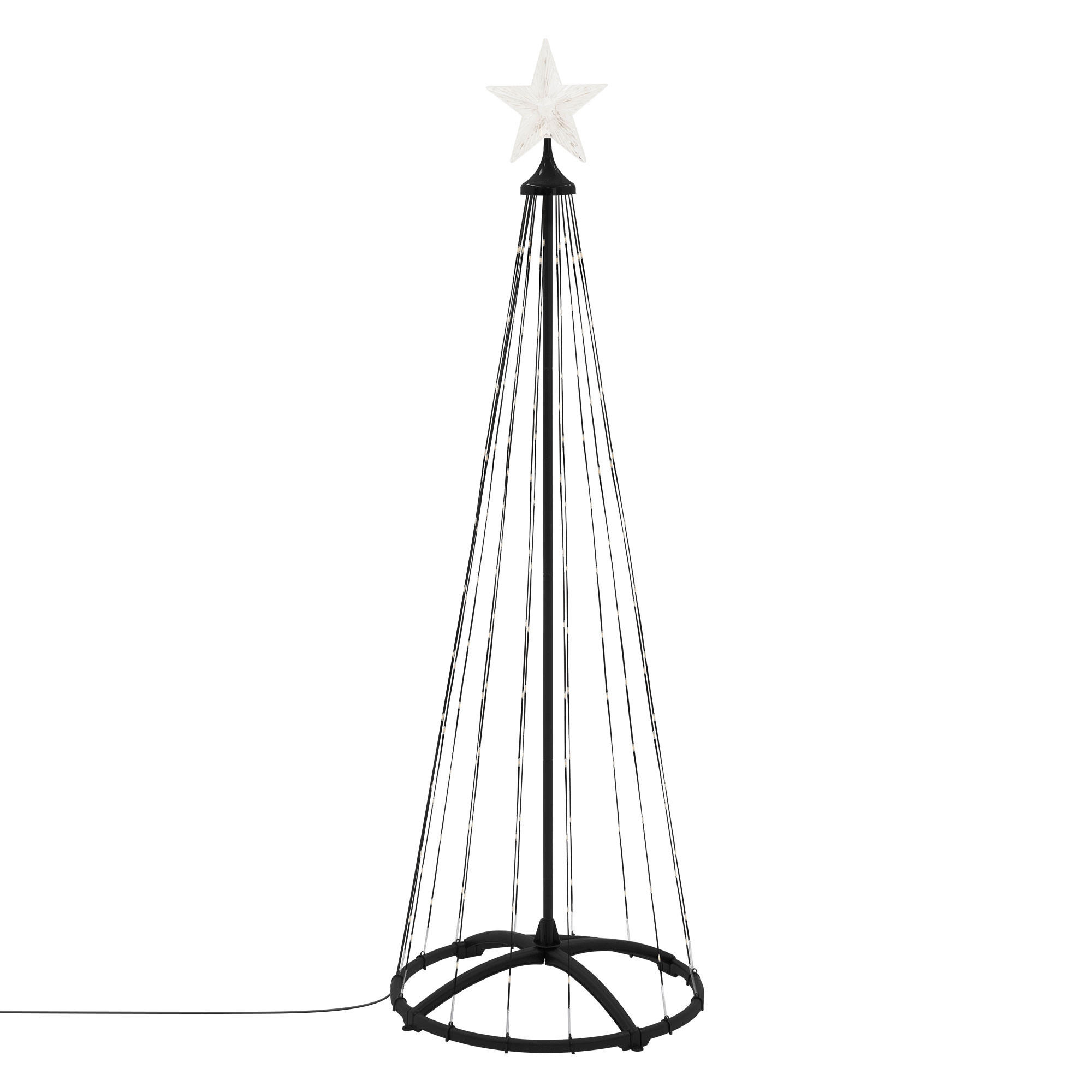 LED WEIHNACHTSBAUM Außen 150 cm 154 LED Metall - Schwarz, Metall (150cm) - ECD-Germany