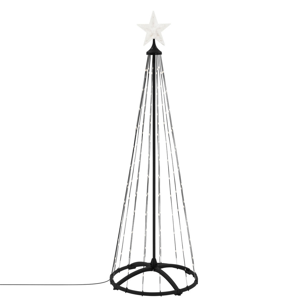 LED WEIHNACHTSBAUM Außen 150 cm 154 LED Metall - Schwarz, Metall (150cm) - ECD-Germany