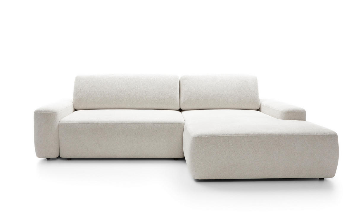 ECKSOFA BOULI 4-Sitzer Polstersofa Raven mit Schlaffunktion 130x210 cm Bettzeugablage 264x162x82 cm rechte, Farbe: Beige​ - Beige, Holz/Textil (264/162cm) - DomoHome
