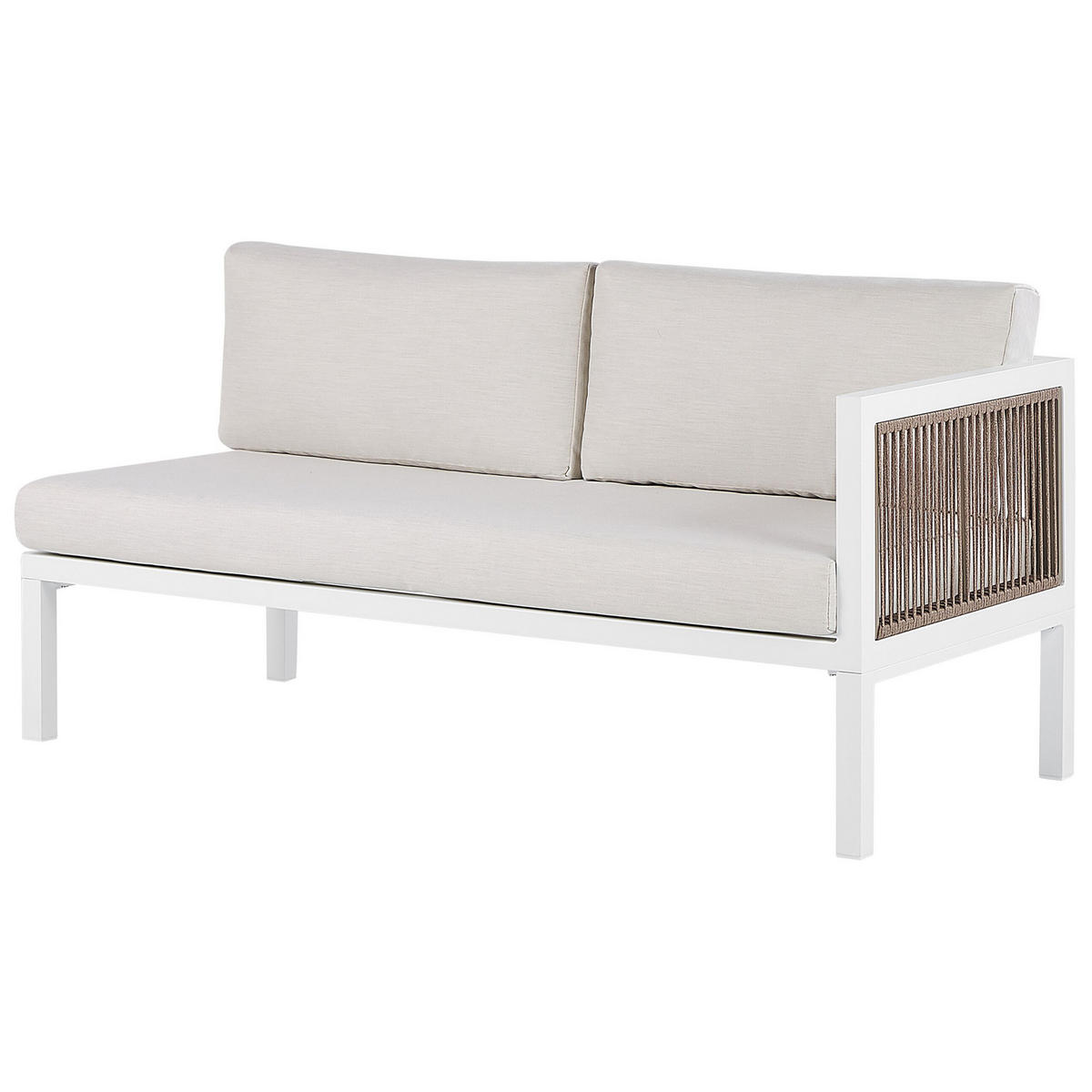 LOUNGE SET 4-Sitzer weiß rechtsseitig Borello - Weiß, Metall - Beliani