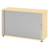 ROLLLADENSCHRANK - 2 Ordnerhöhen 40/120/74,8 cm in Ahornfarben/Silberfarben Bogengriff (Metall) - Silberfarben/Ahornfarben, Holzwerkstoff (120/74.8/40cm) - bümö