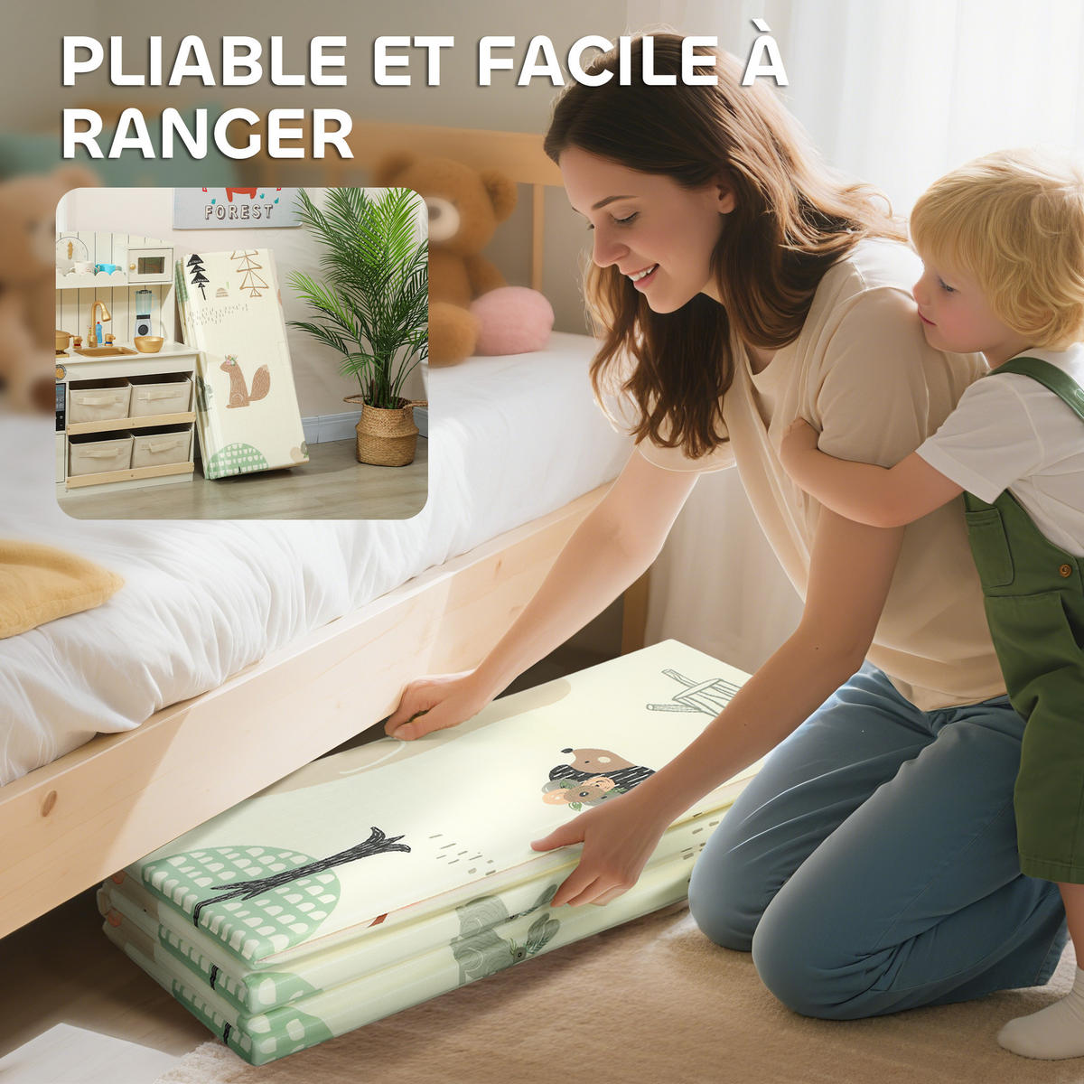 SPIELMATTE DE-18920 196x176 cm, faltbar, doppelseitig Bunt - Multicolor, Kunststoff (176/196cm) - ComfortXL