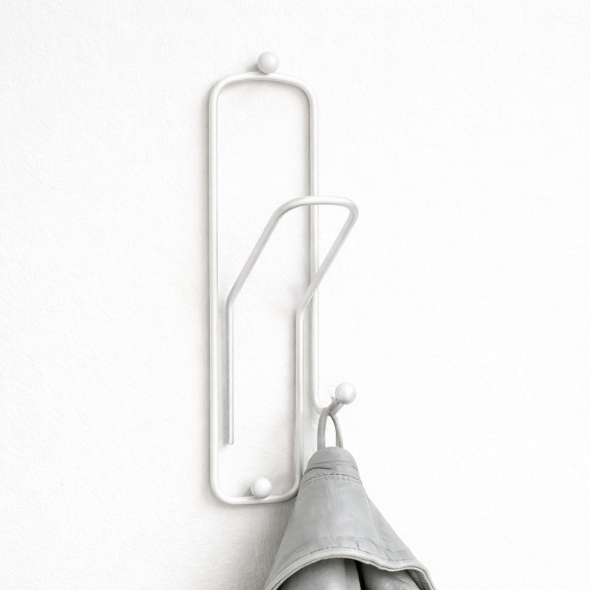 WANDHAKEN Weiß Büroklammer 32 cm - Weiß, Metall (9/32/8cm)