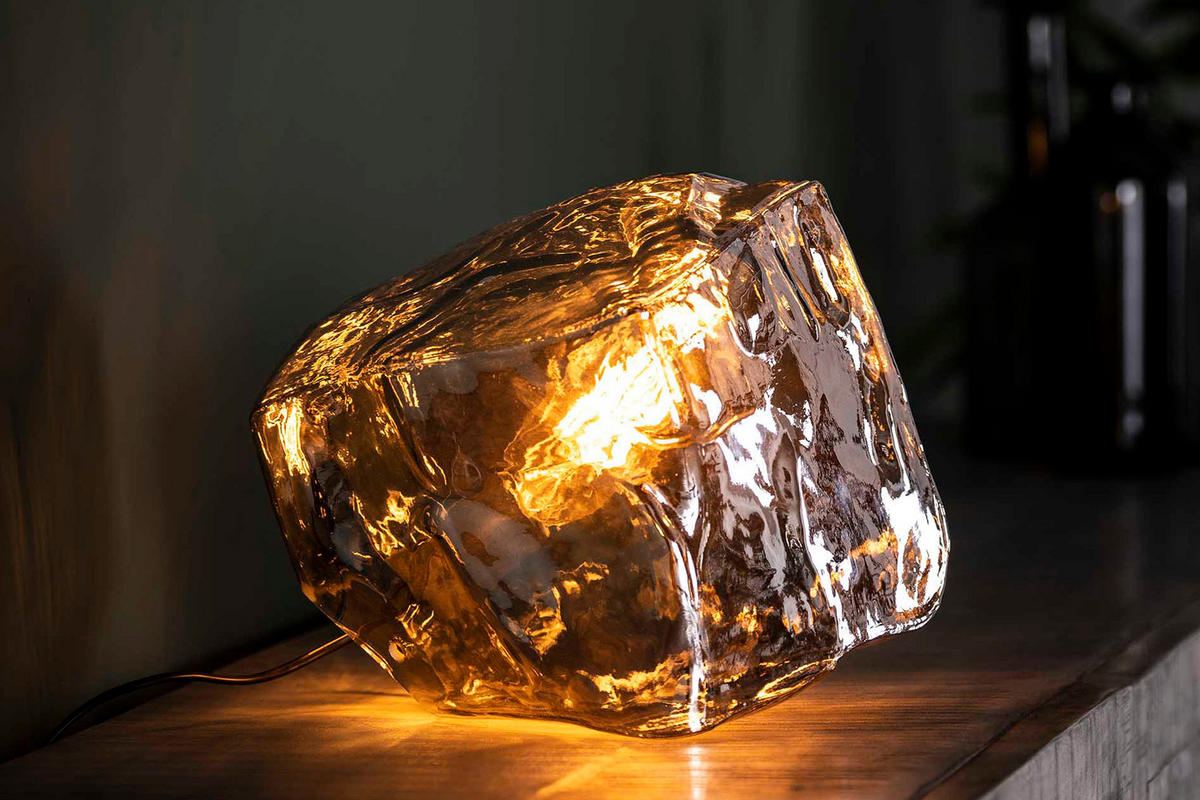 TISCHLAMPE EDESSA Silber Glas - Silberfarben, Glas (28/28/28cm) - KAWOLA
