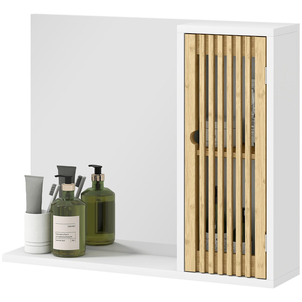 SPIEGELSCHRANK Weiß 60/14/50 cm - Weiß, Holzwerkstoff (60/50/14cm) - PANGIVO