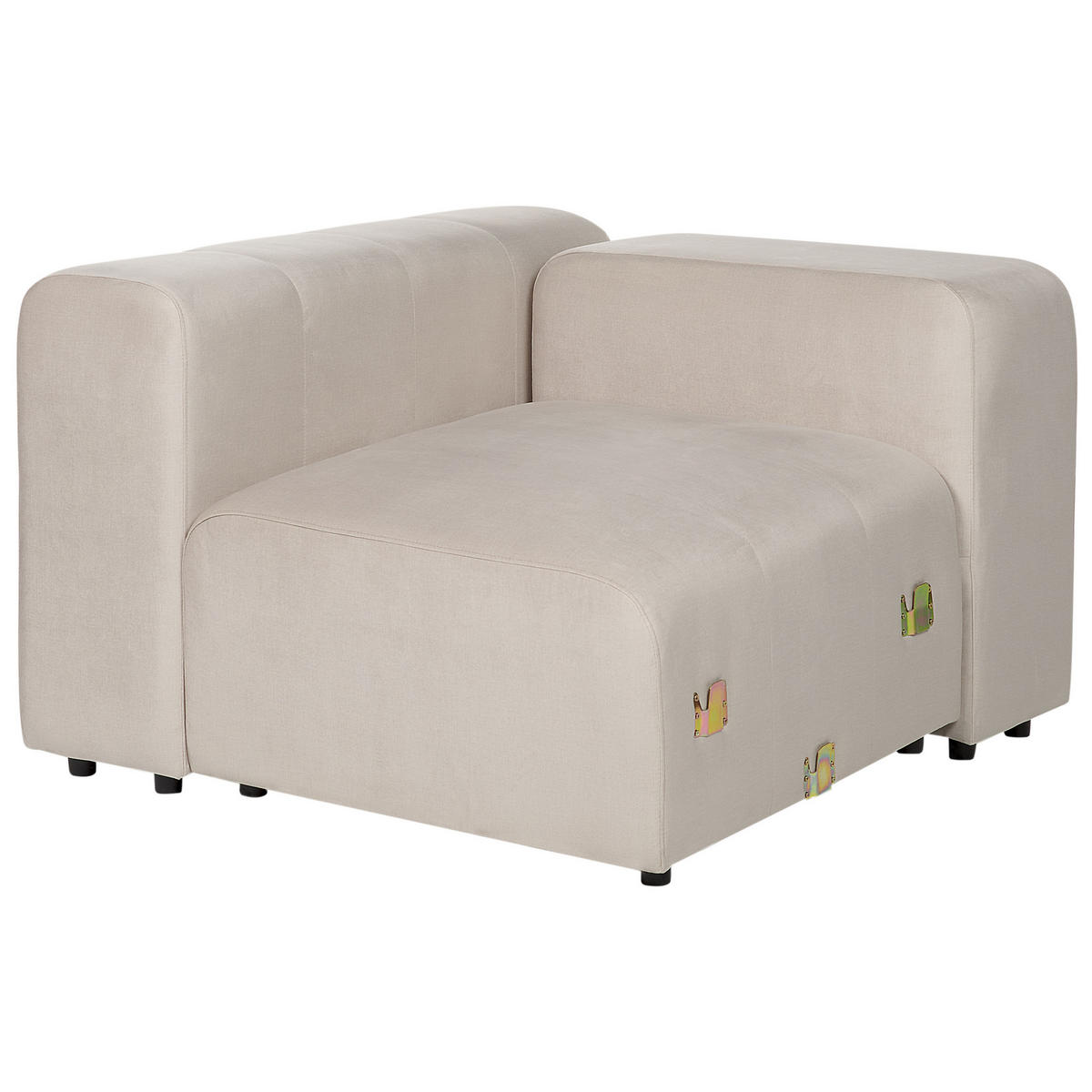 2-SITZER-SOFA Samtstoff beige Falsterbo - Beige, Textil (204/70/105cm) - Beliani