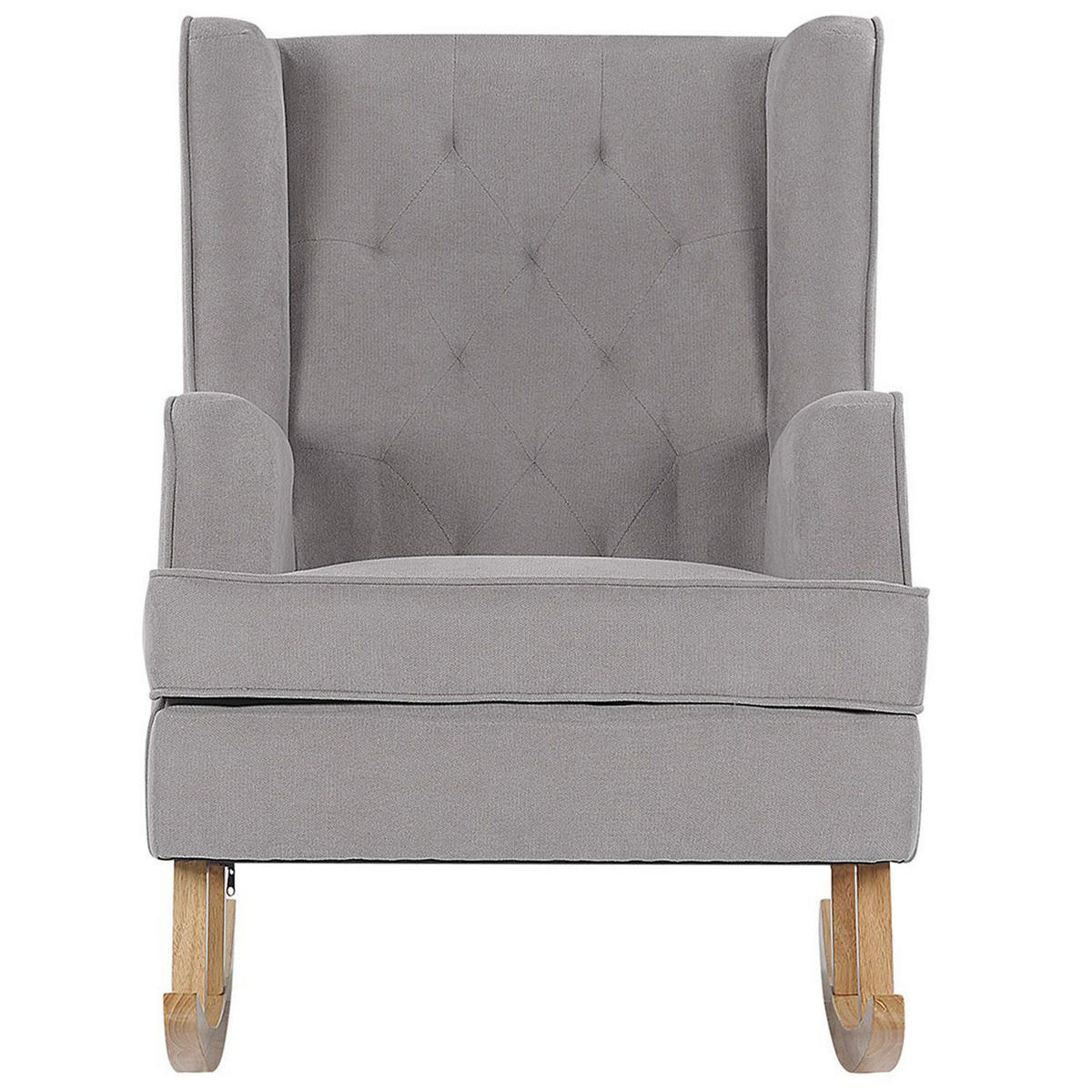 SCHAUKELSESSEL Hellgrau Trondheim - Hellbraun/Hellgrau, Textil (72/97/83cm) - Beliani