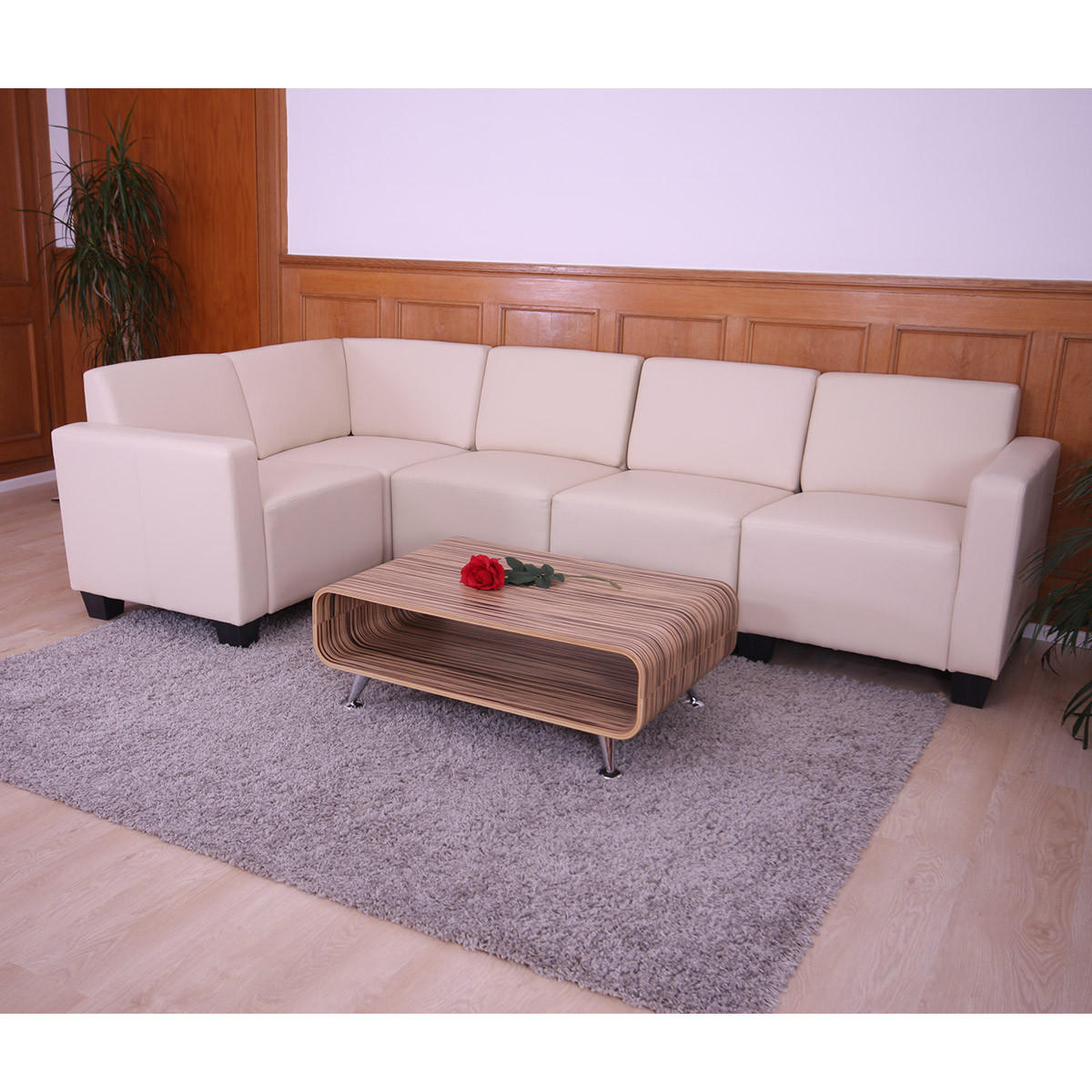 COUCH-GARNITUR 5 Beige - Beige, Textil (195/195cm) - MCW