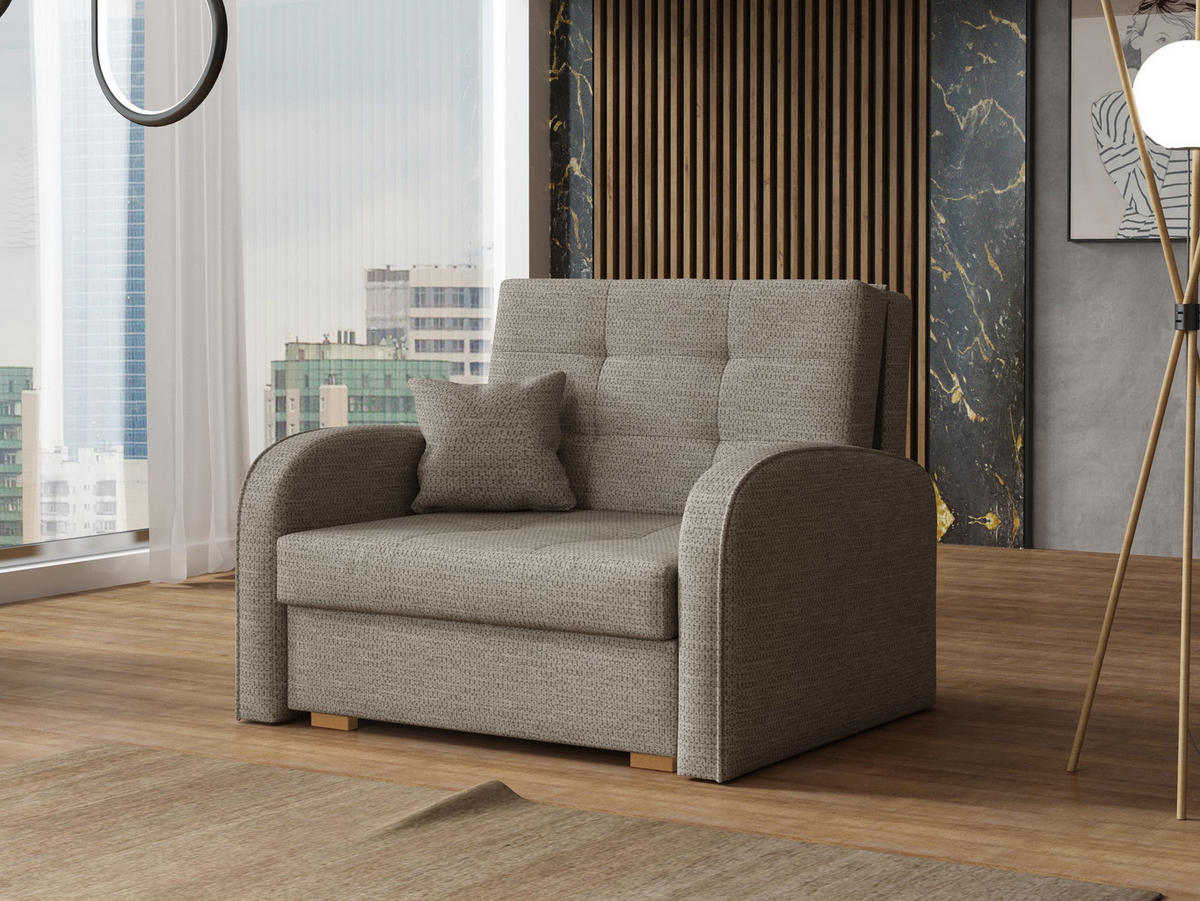 SCHLAFSOFA Viva Gold I - Braun/Naturfarben, Holz/Textil (103/85/98cm) - MIRJAN24