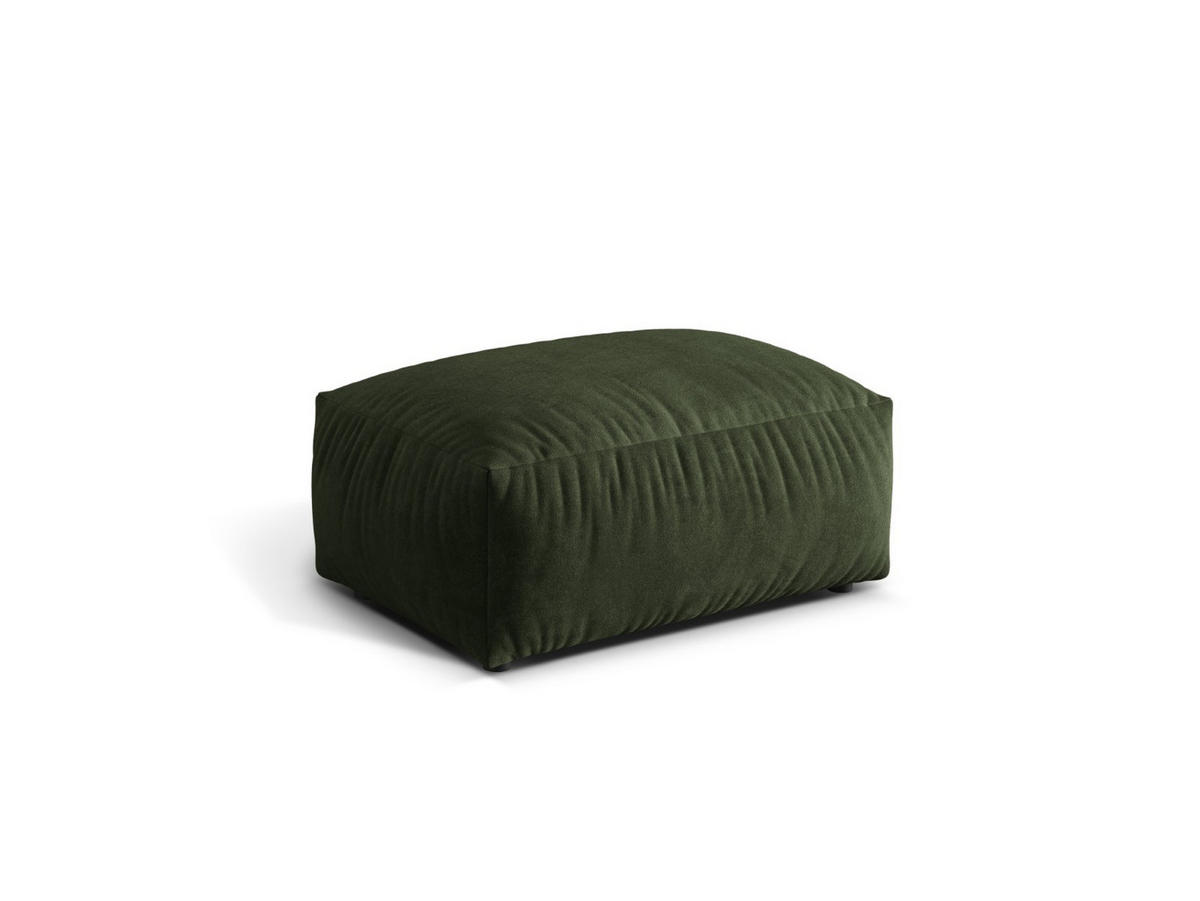 POUF Martina aus Samt olivgrün - Olivgrün, Textil (65/44/95cm) - Micadoni