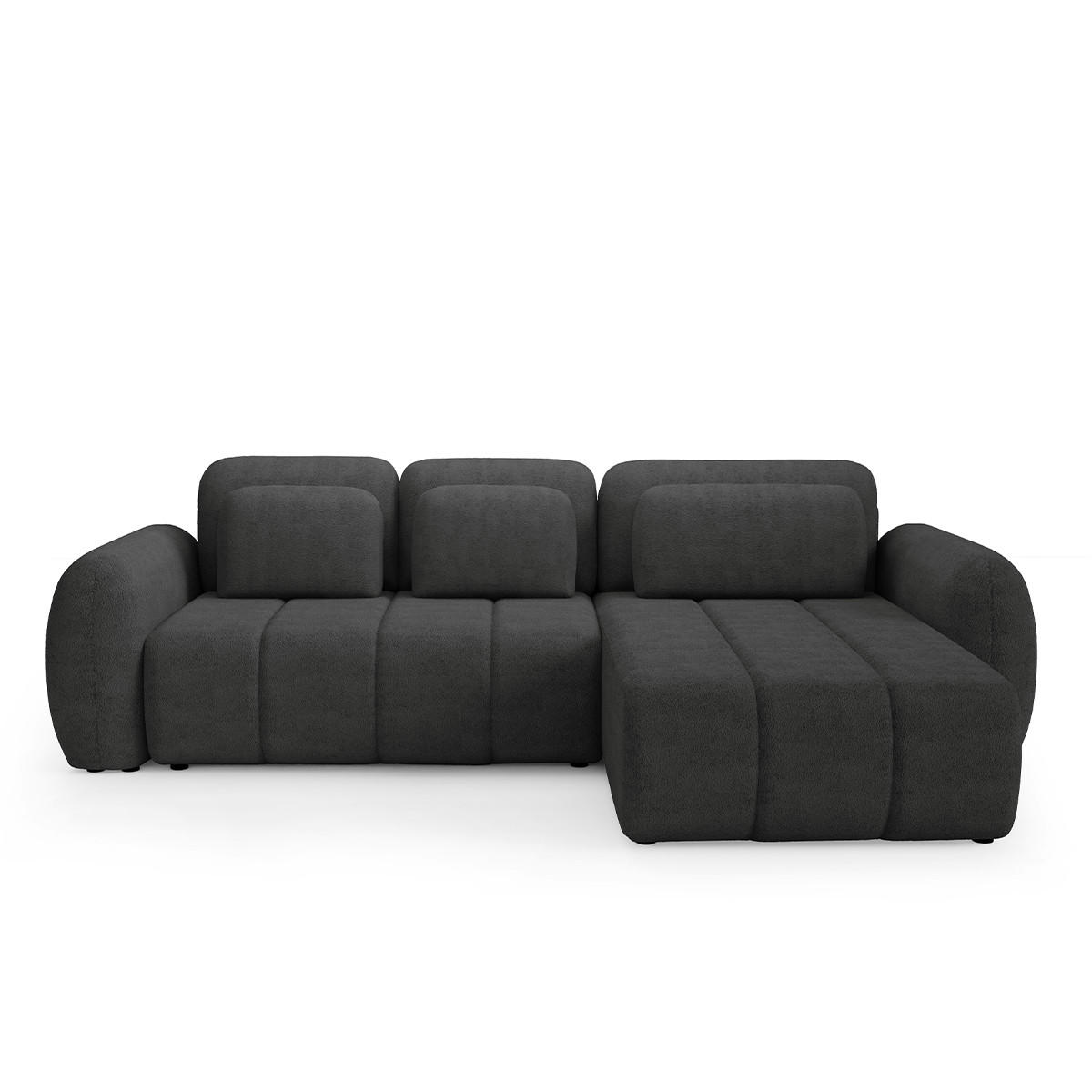ECKSOFA Cesar 3 Sitzplätze Dunkelgrau - Grau, Holz (304/190cm) - Petits-meubles