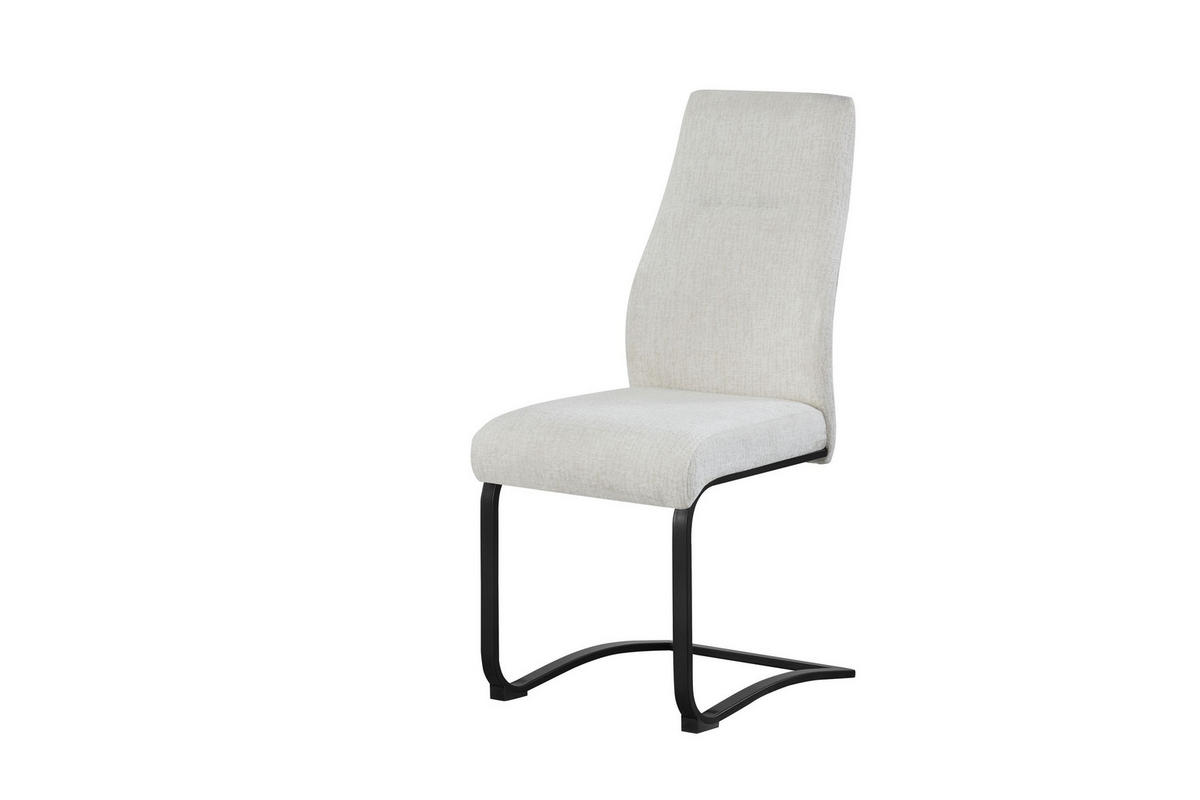 SCHWINGER-STUHL 2er Set Madrid Stühle in Creme - gemütliches Design - B/H/T: 43x98x59 cm - Creme, Textil (59/98/43cm)