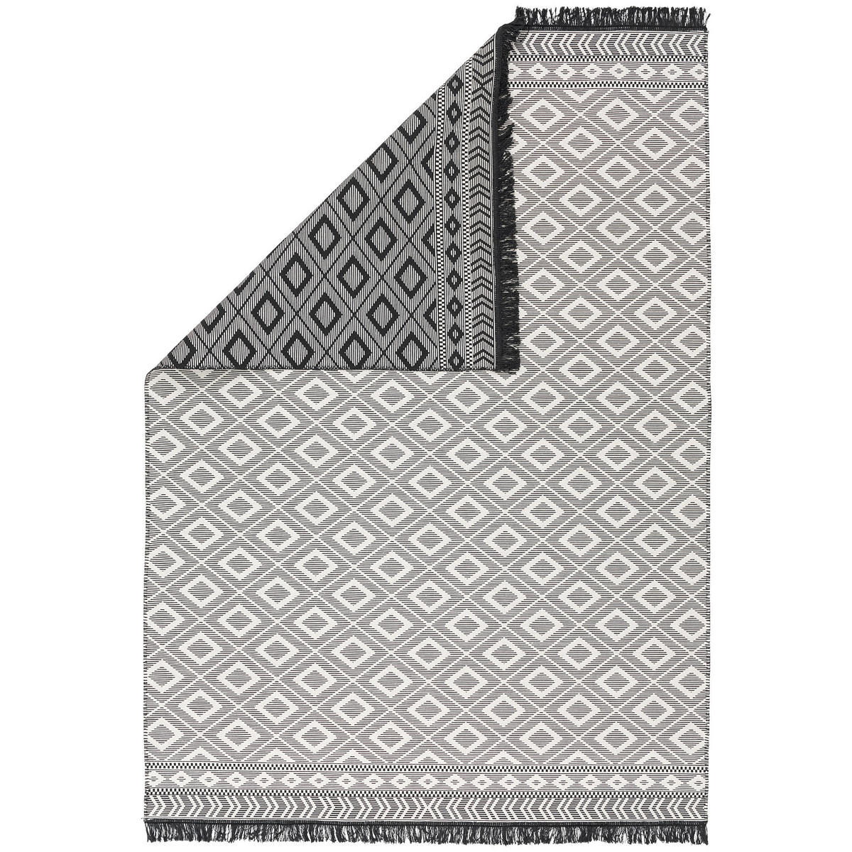 TEPPICH BEIDSEITIG ETHNO KELIM MODERN - Anthrazit, Textil (120/170cm) - Pergamon