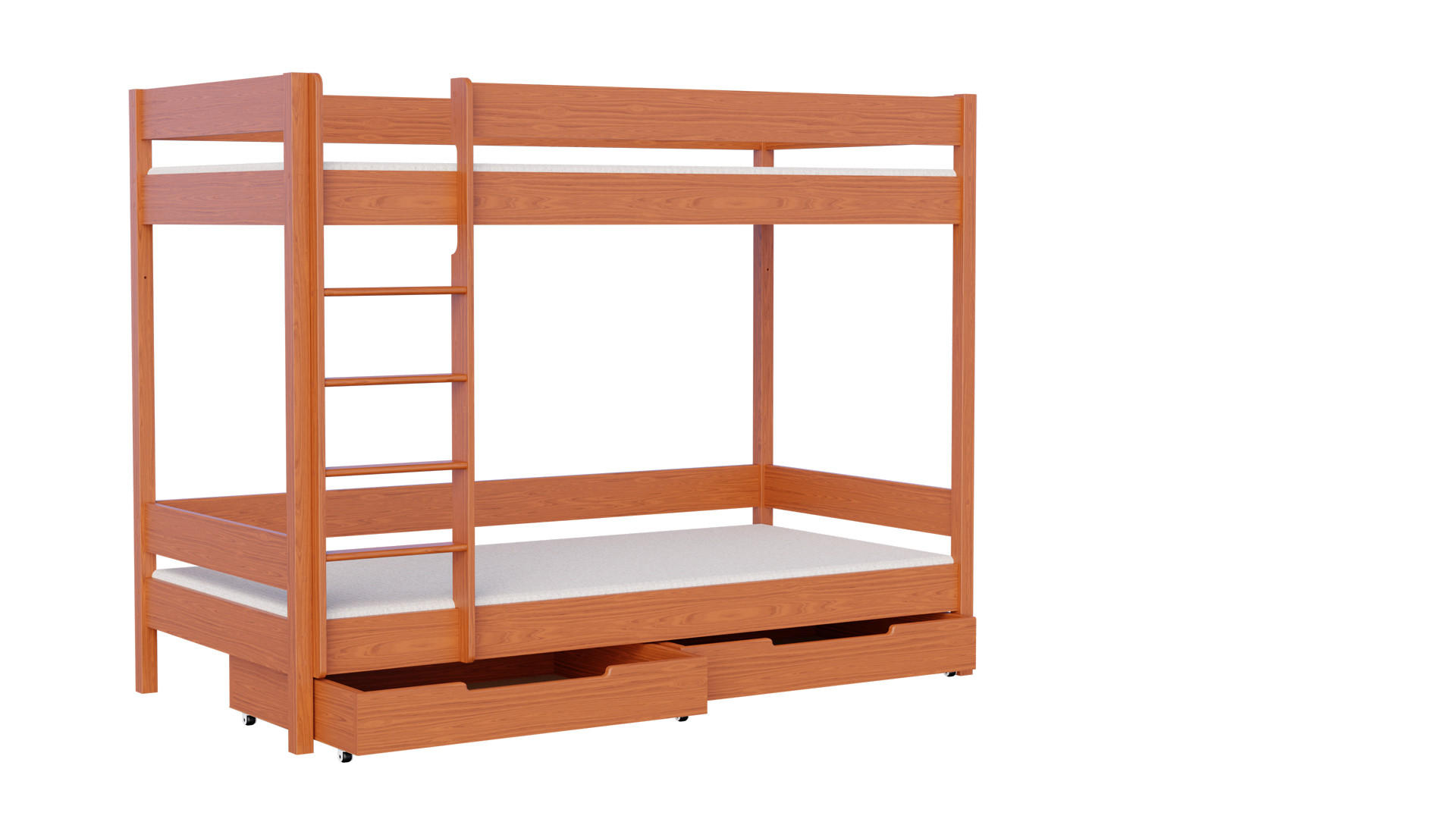 ETAGENBETT Diego 140x70 teak mit Schubladen - Braun, Holzwerkstoff (70/140cm)