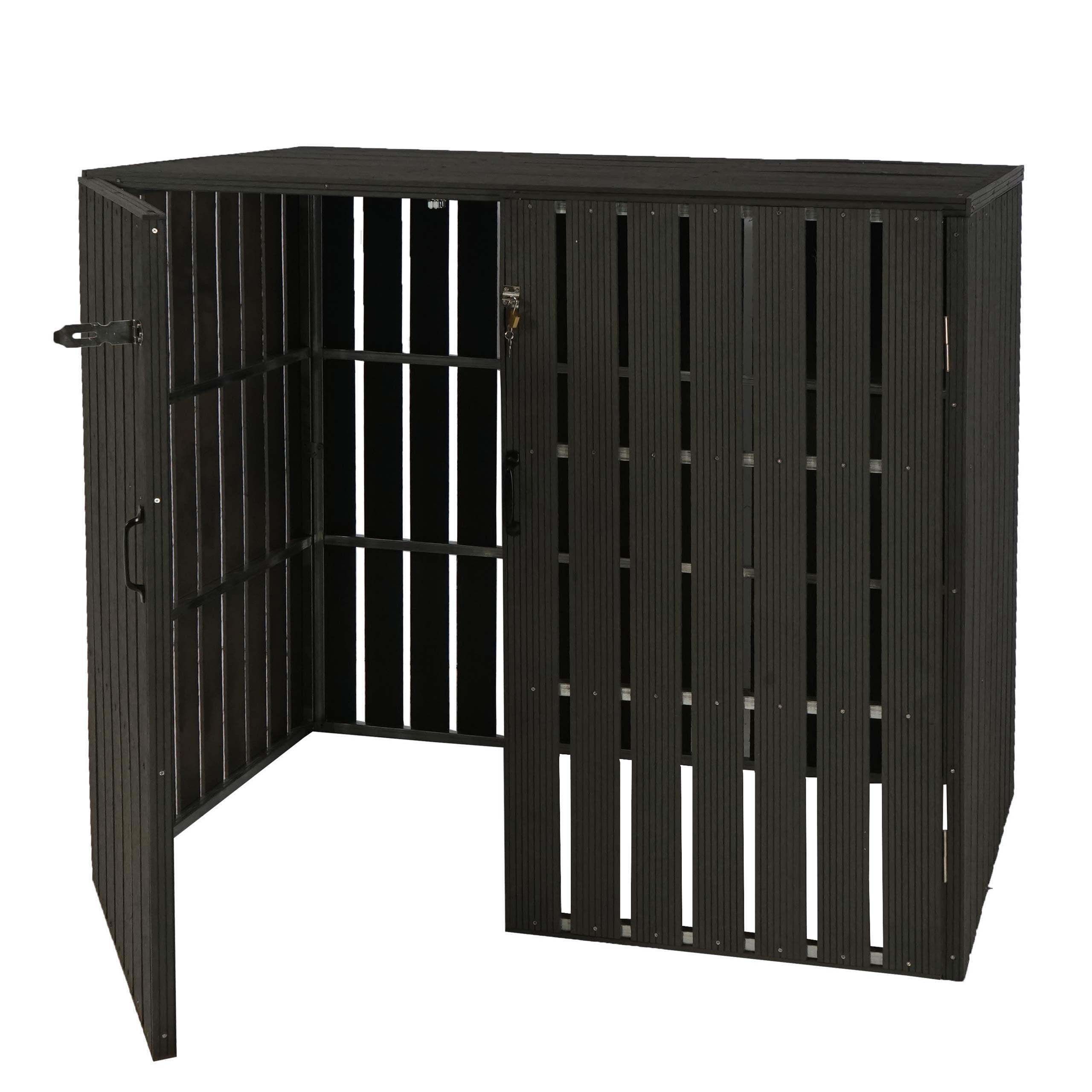2-/4ER WPC-MÜLLTONNENVERKLEIDUNG Anthrazit - Anthrazit, Metall (140/115/100cm) - MCW