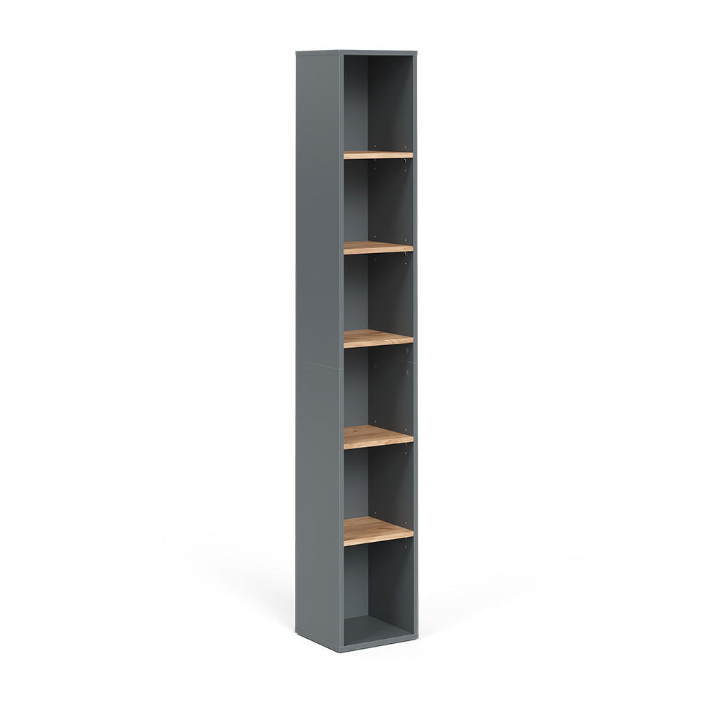 HOCHSCHRANK Viktor Anthrazit/Goldkraft Eiche 30 x 188.6 cm - Honigeiche/Anthrazit, Holzwerkstoff (30/188.6/27.3cm) - Vicco