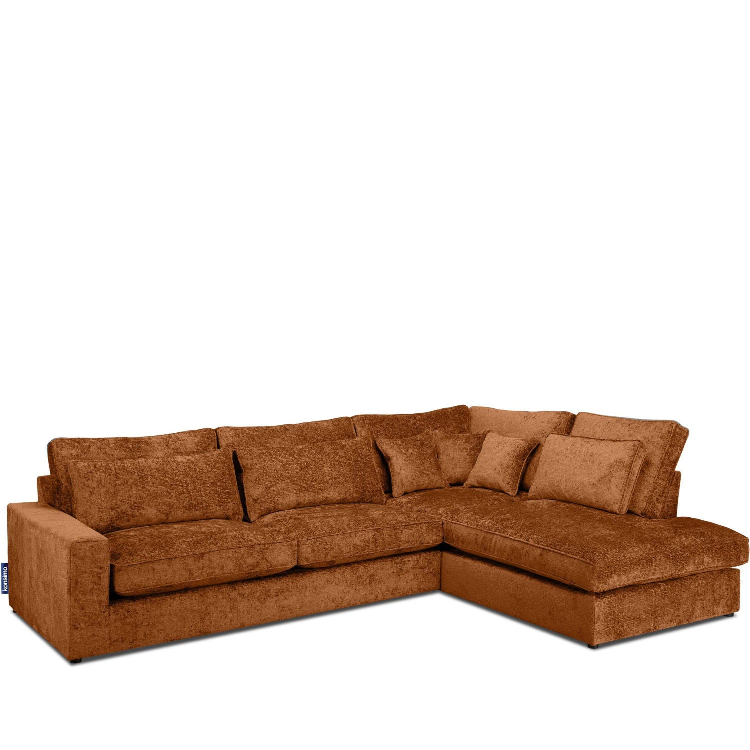 ECKSOFA RECHTS IMPERA Modern 4/5 Sitzer, Orangerot - Orange, Textil (314/224cm) - KONSIMO®