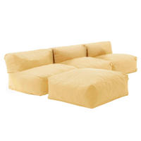 GARTENSOFA mit 4 Sitzplätzen, Hellgelb - Gelb, Textil - Oviala