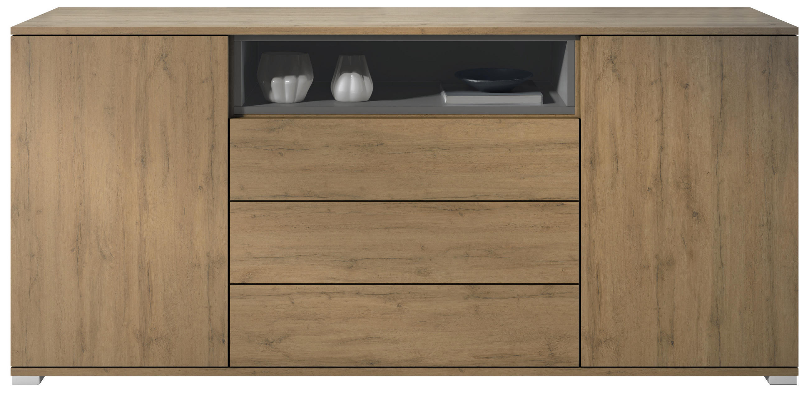 SIDEBOARD Skadu Anthrazit matt - Anthrazit, Holzwerkstoff (166.5/75.5/35cm) - Vladon