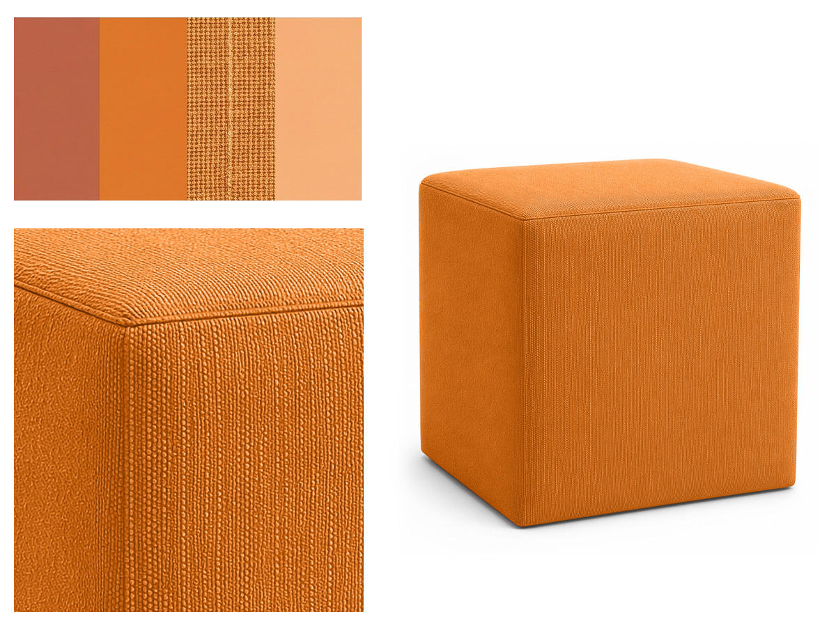 HOCKER M22 Orange 41/45/41 cm eckig - Orange, Holzwerkstoff (41.1/45/41.1cm) - Livojo