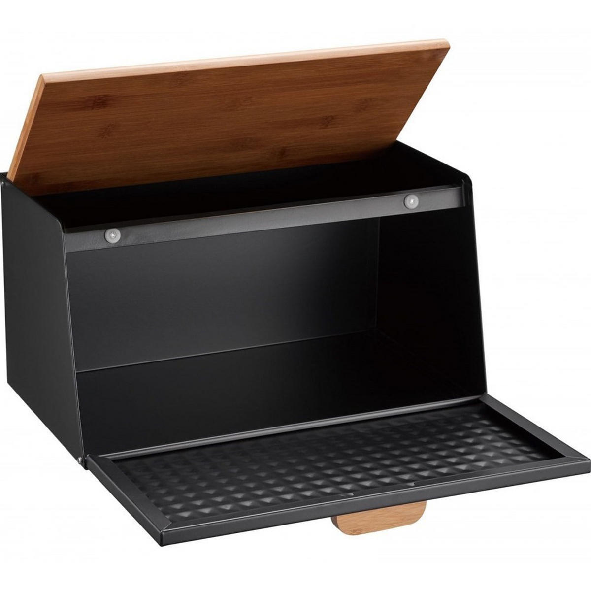 BROTKASTEN Schwarz 35/20/17 cm KB7467 - Schwarz, Metall (20/17/35cm) - Klausberg 