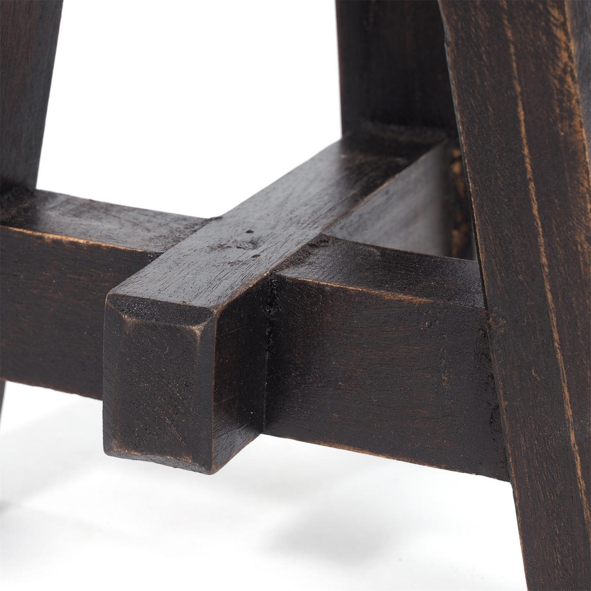 PFLANZENHOCKER Bern Mahagoni Massivholz 04 schwarz-natur - Graubraun, Holz (20/23/20cm) - DESIGN DELIGHTS