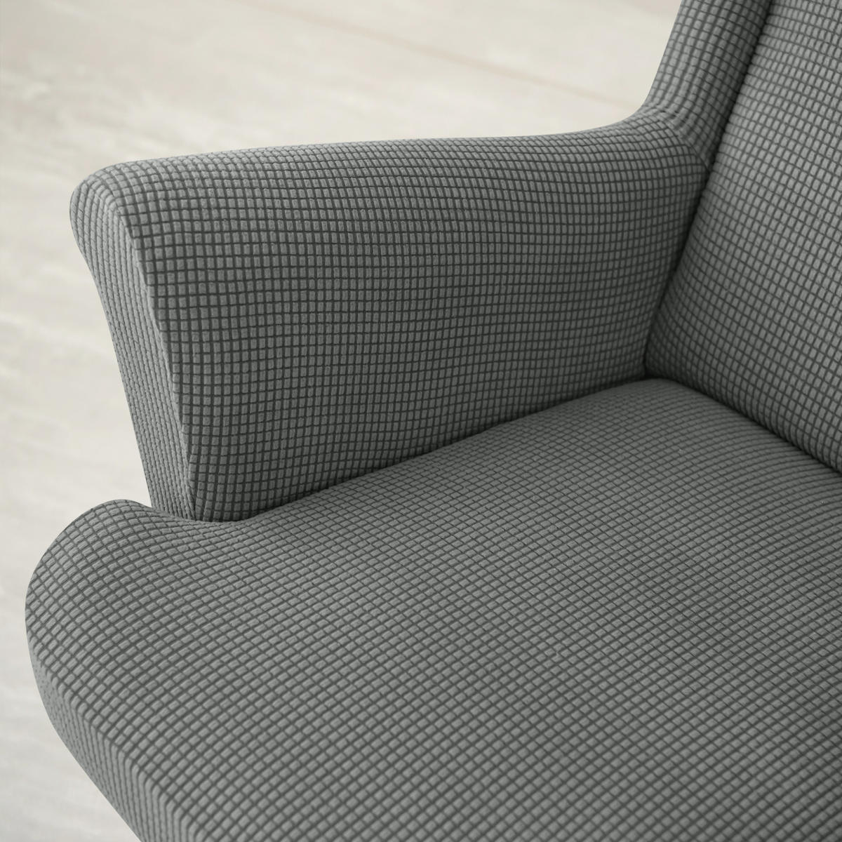 OHRENSESSEL ÜBERZUG Einfarbig Jacquard 2-Teilig - Dunkelgrau, Textil (85/90cm) - Kaket