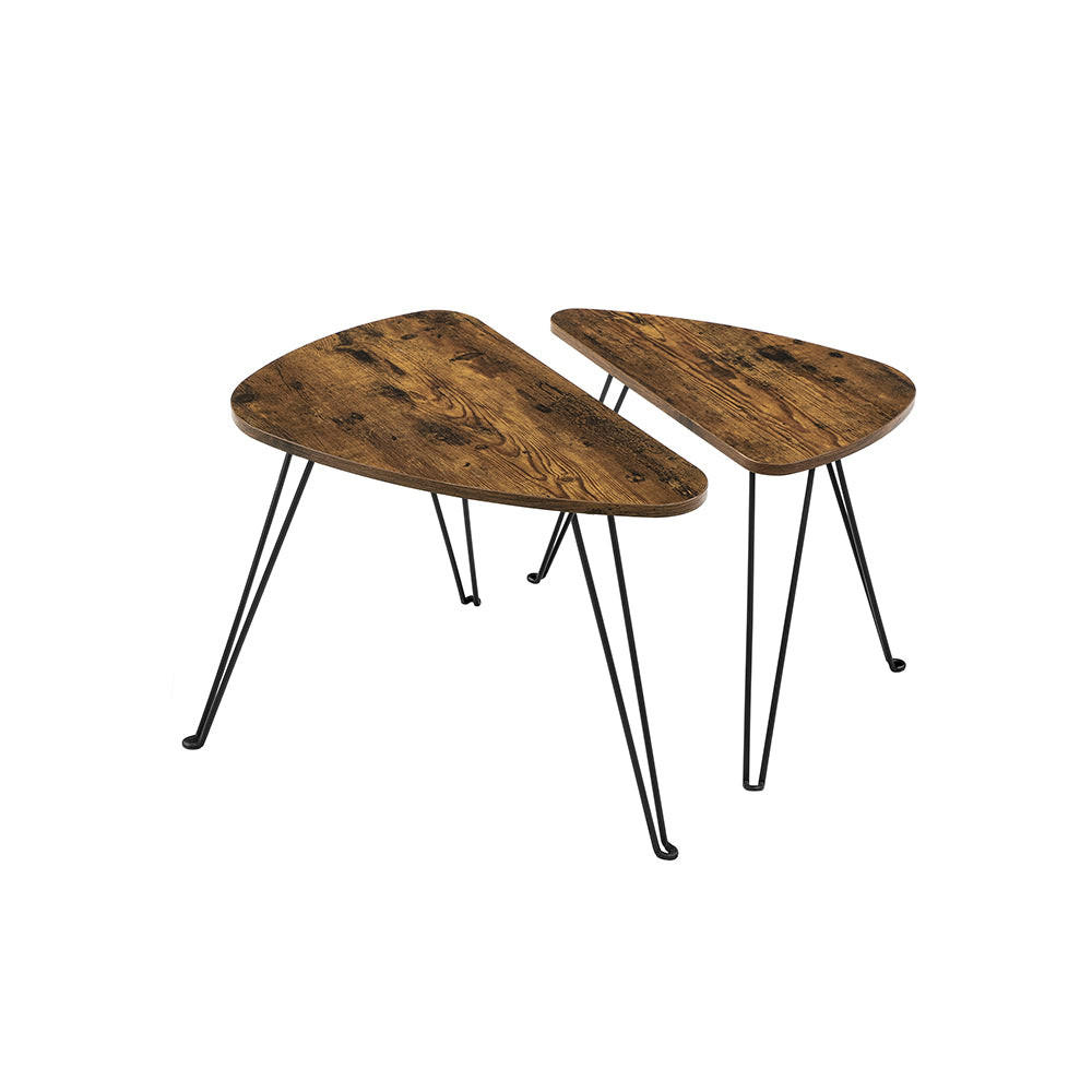 BEISTELLTISCH COUCHTISCH 2ER-SET - Braun, Holzwerkstoff (60/38/48cm) - Hansiro