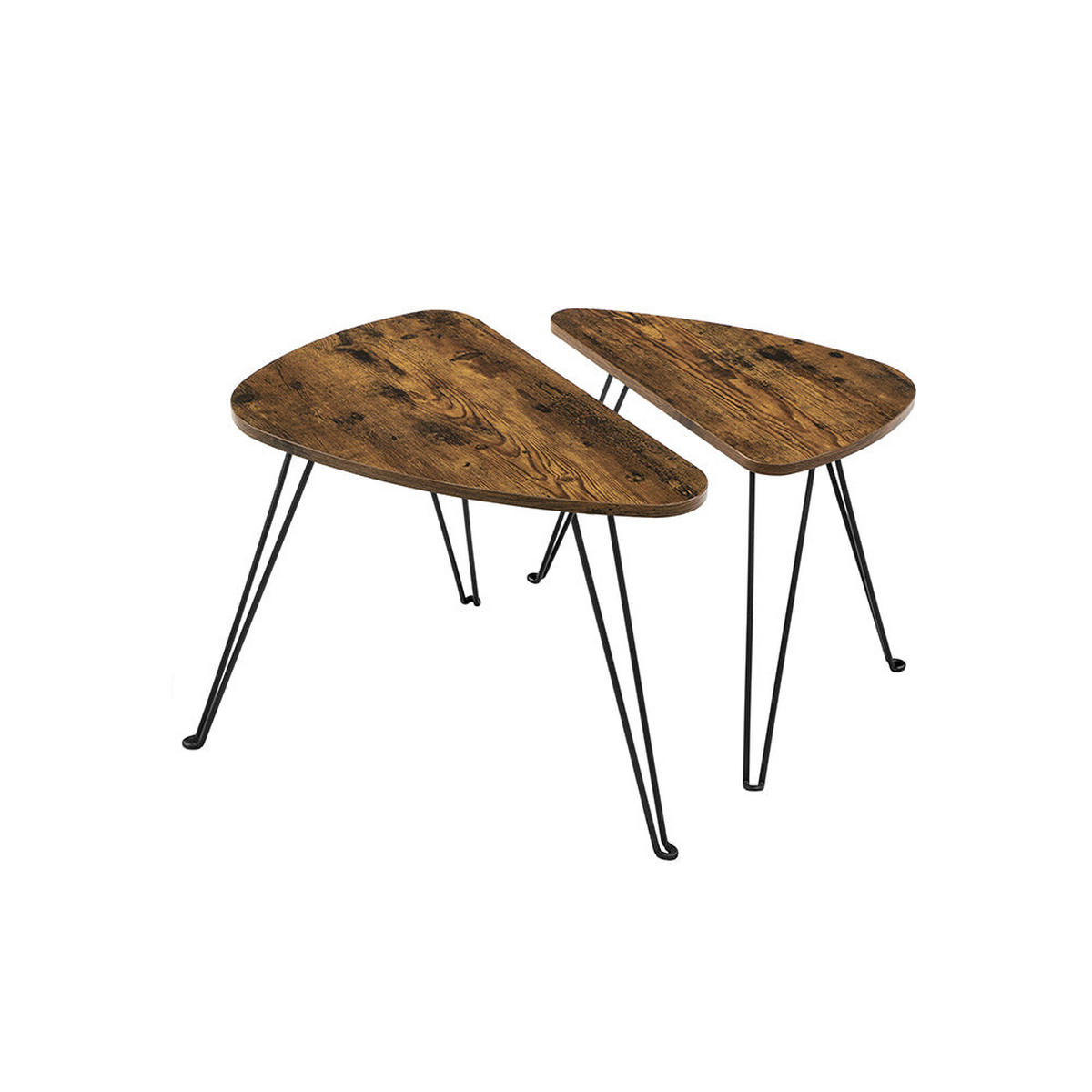 BEISTELLTISCH COUCHTISCH 2ER-SET - Braun, Holzwerkstoff (60/38/48cm) - Hansiro
