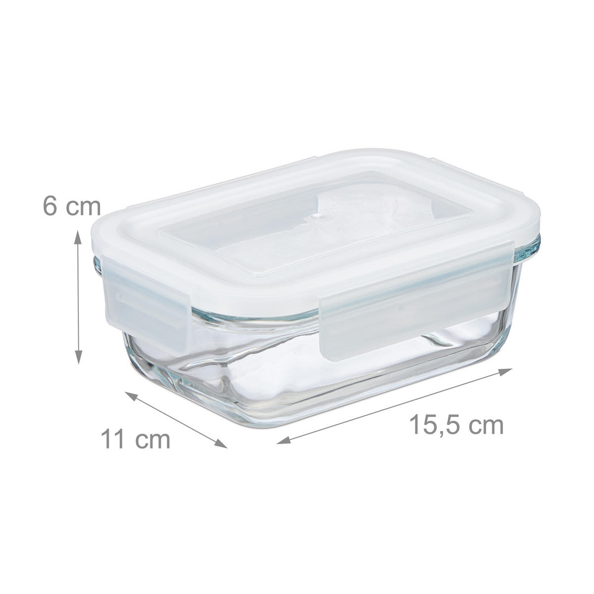 GLASBEHÄLTER-SET - Transparent, Glas/Kunststoff (15.5/6/11cm) - Relaxdays