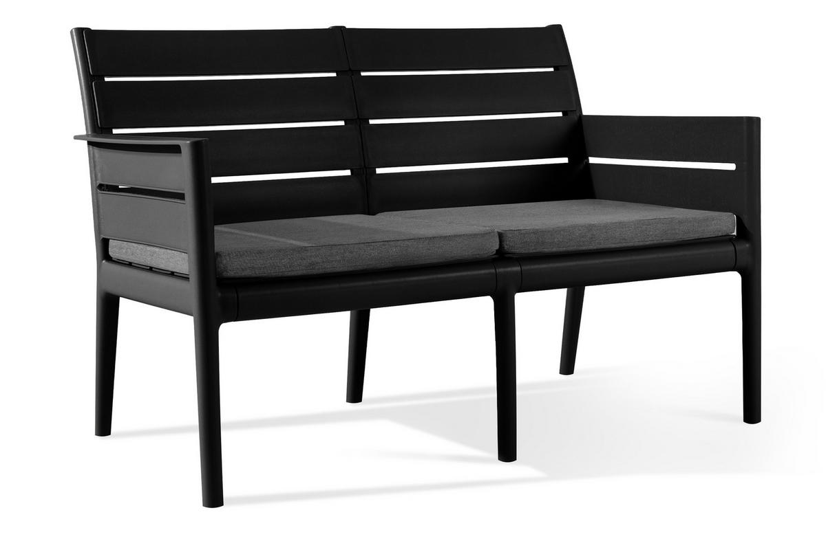 GARTENMÖBEL-SET MITTU 5-tlg, Anthrazit/Grau - Anthrazit/Grau, Kunststoff - KONSIMO®