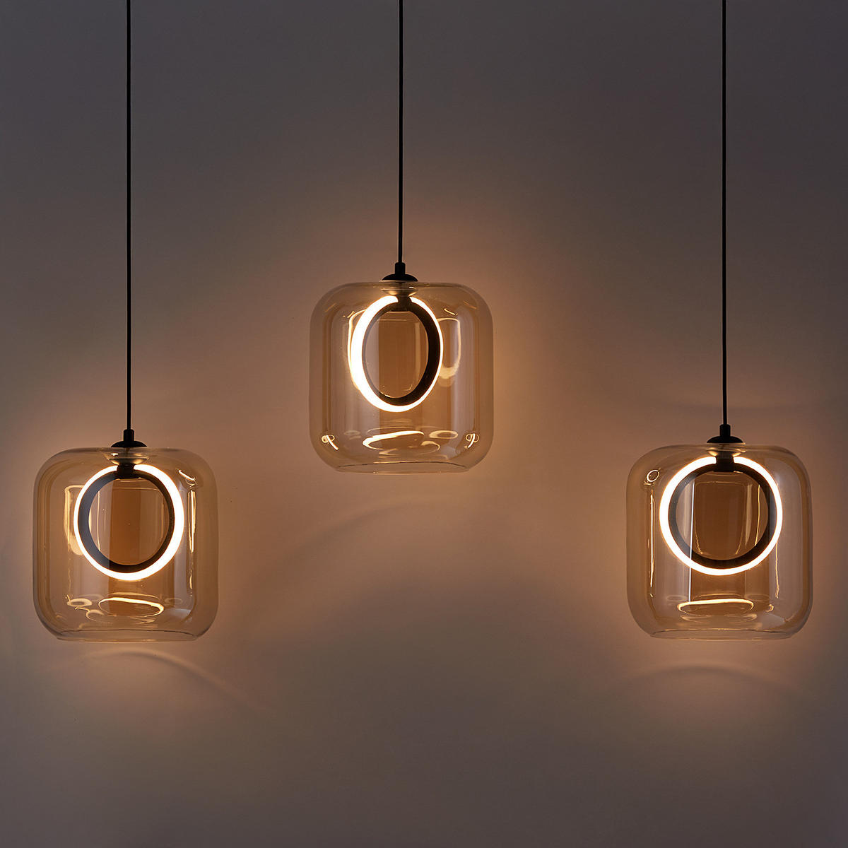 PENDELLEUCHTE Upper Eastside - Bronzefarben, Glas (72/72/180cm) - Butlers