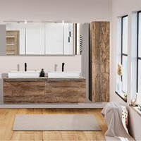 BADMÖBEL-SET 10-TLG. Puebla-56 - Braun, Holzwerkstoff (210/200/46cm) - Lomado