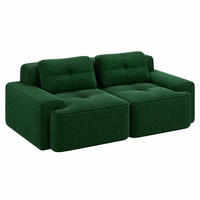 SOFA modular mit Tiefsitz Cord Green - Grün, Kunststoff (104/69/204cm) - Meubliv