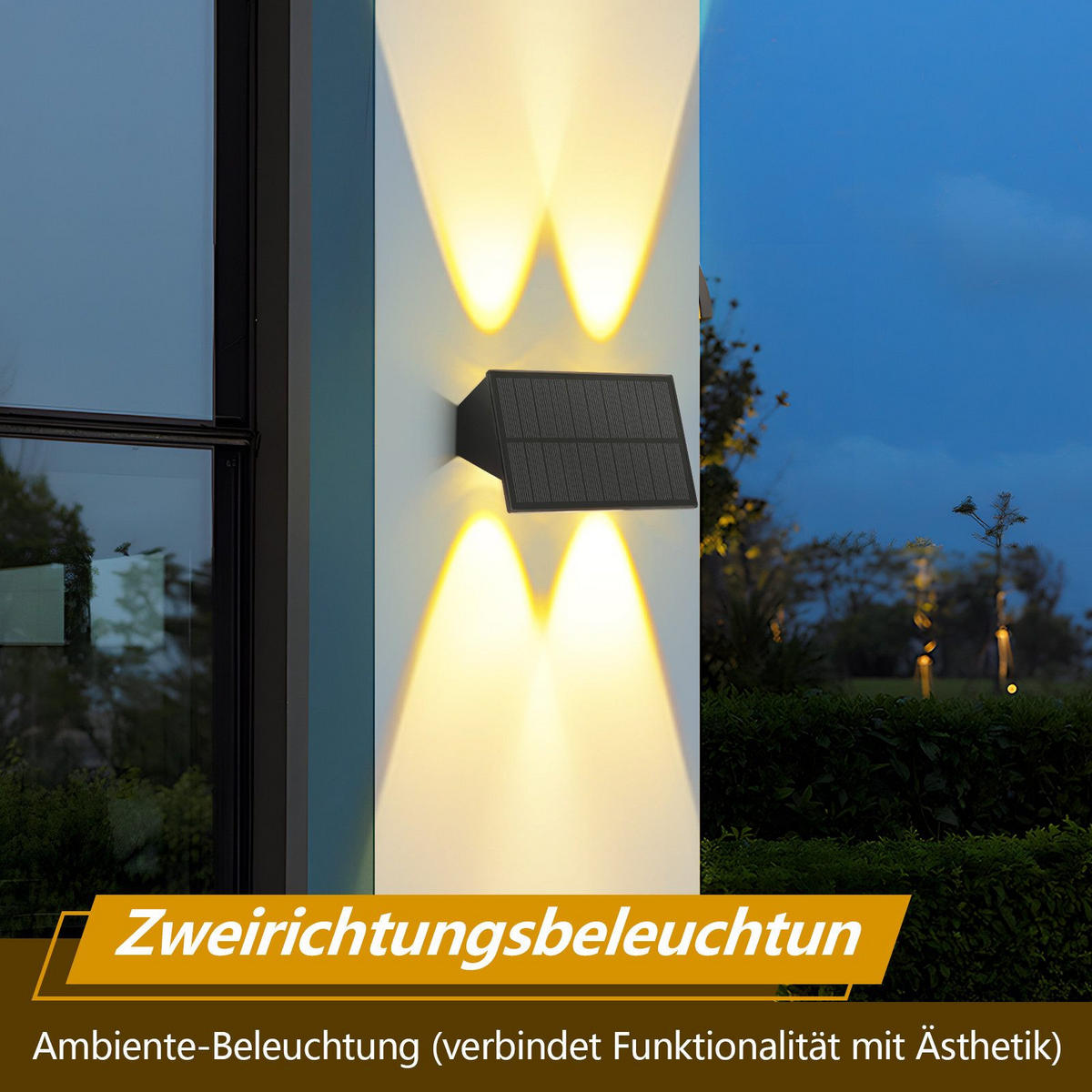 VENKOVNÍ nástěnné svítidlo Bergheim II 14,2/8,5/7,4 cm (sada 2 ks) - černá, plast (8.5/7.4/14.2cm) - Nettlife
