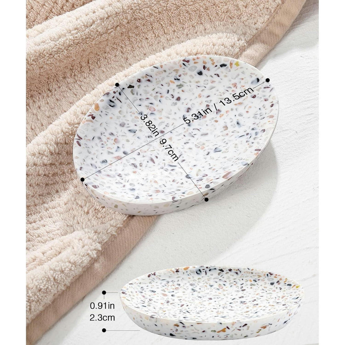 SEIFENSCHALE Terrazzo Oval Harz 13,5 cm - Multicolor, Kunststoff (9.7/1.5/13.5cm)