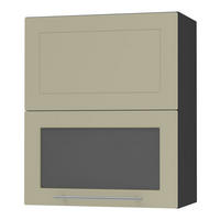 KÜCHENHÄNGESCHRANK Kvantum W8BS/60 Vanille Matt / Schwarz Matt 60 / 32,5 / 72cm - Creme/Schwarz, Holz/Holzwerkstoff (60/72/32.5cm) - Feldmann-Wohnen