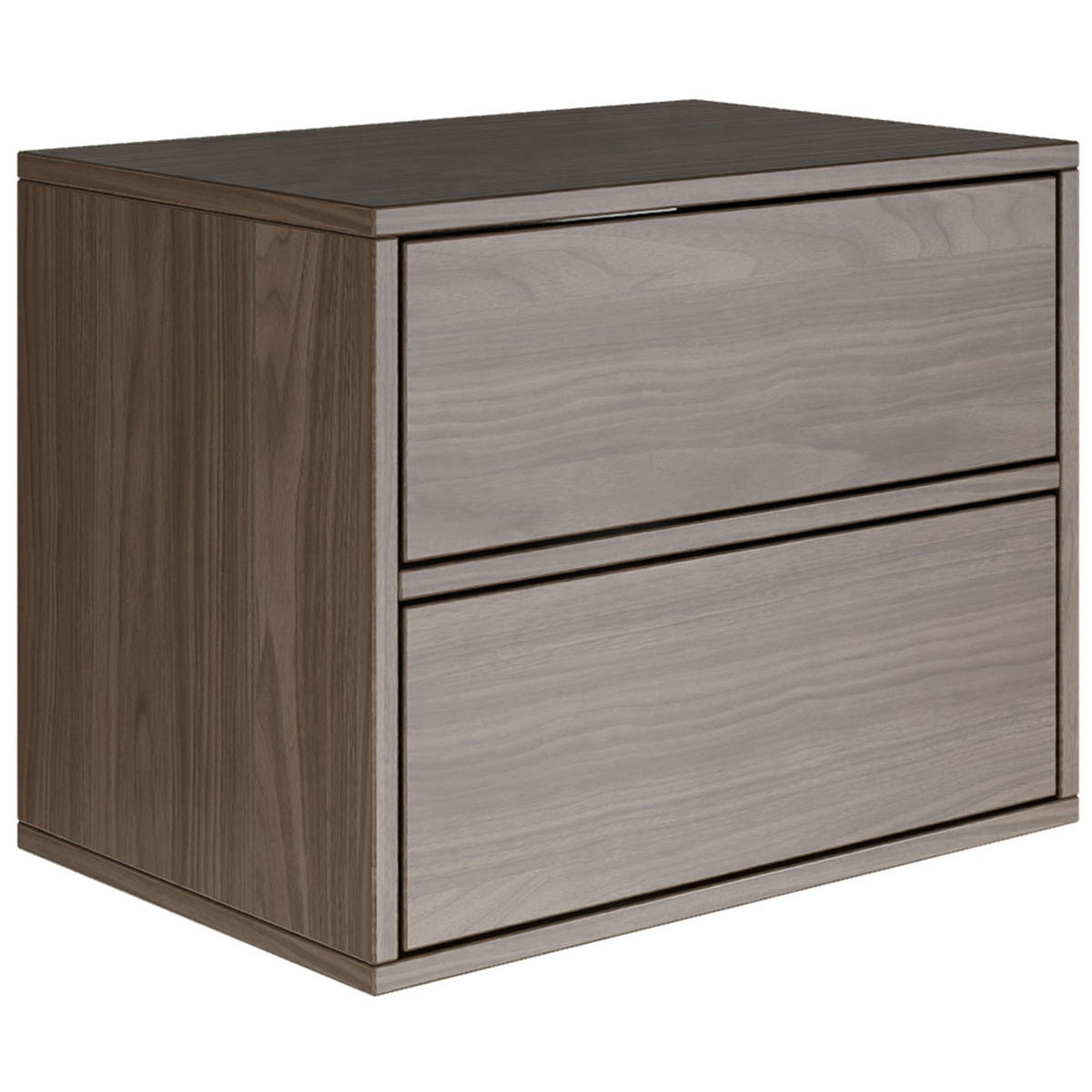 NACHTTISCH hängend Framme Walnuss Holzoptik mit 2 Schubladen, 50 cm - Dunkelbraun, Holzwerkstoff (50/40/36cm) - Selsey